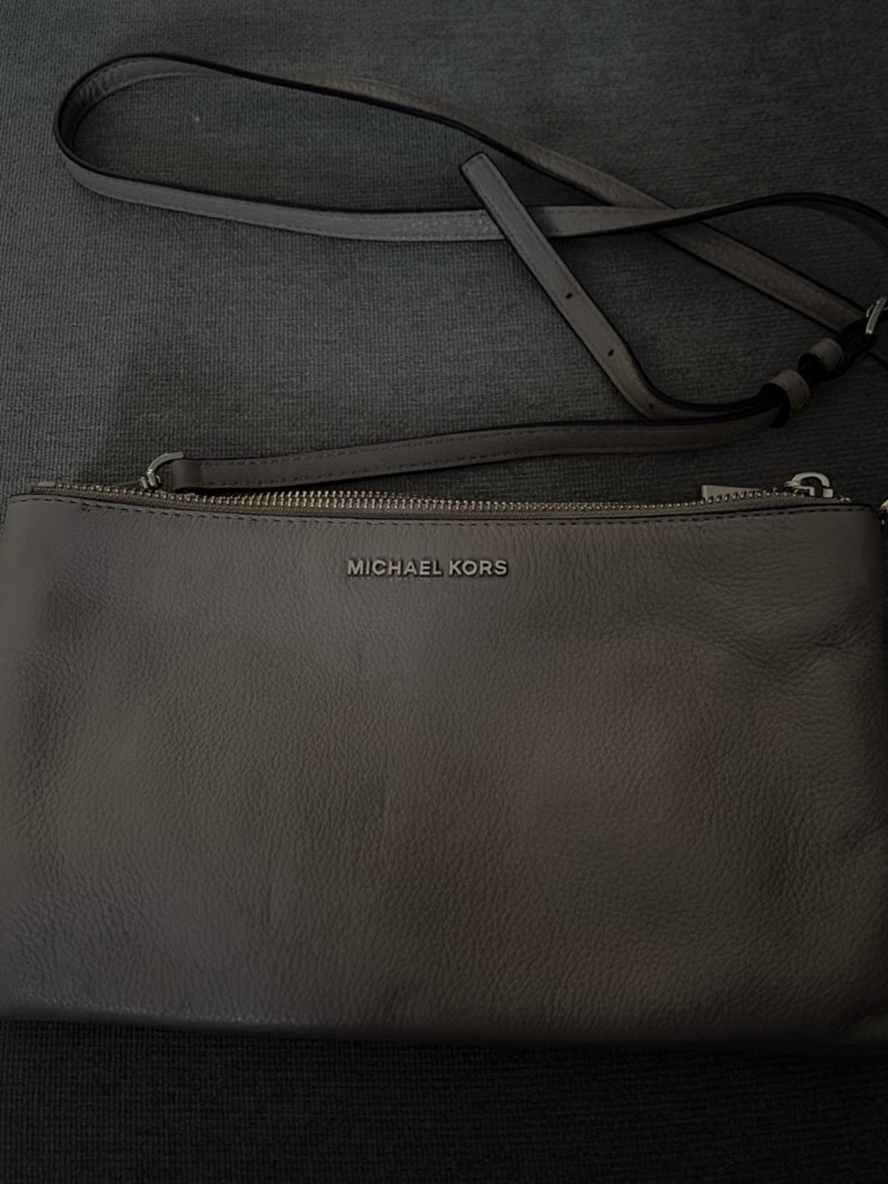 Michael Kors Black Leather Belt Bag with Silver Logo